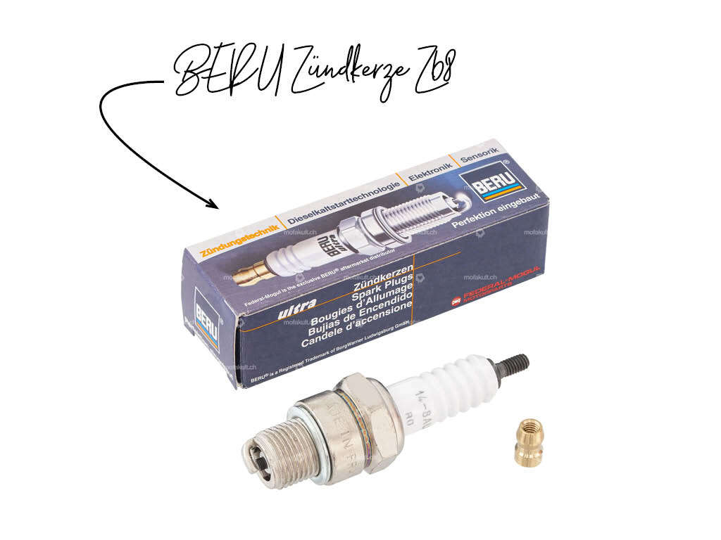 Z68 Kerze der Marke Beru passend zu diversen Mofa-Motoren Z68 Kerze der Marke Beru passend zu diversen Mofa-Motoren