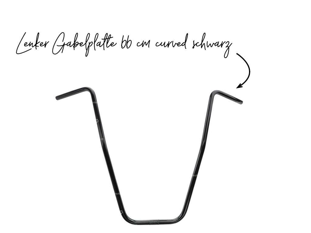 Lenker Gabelplatte 66 cm curved schwarz Lenker Gabelplatte 66 cm curved schwarz