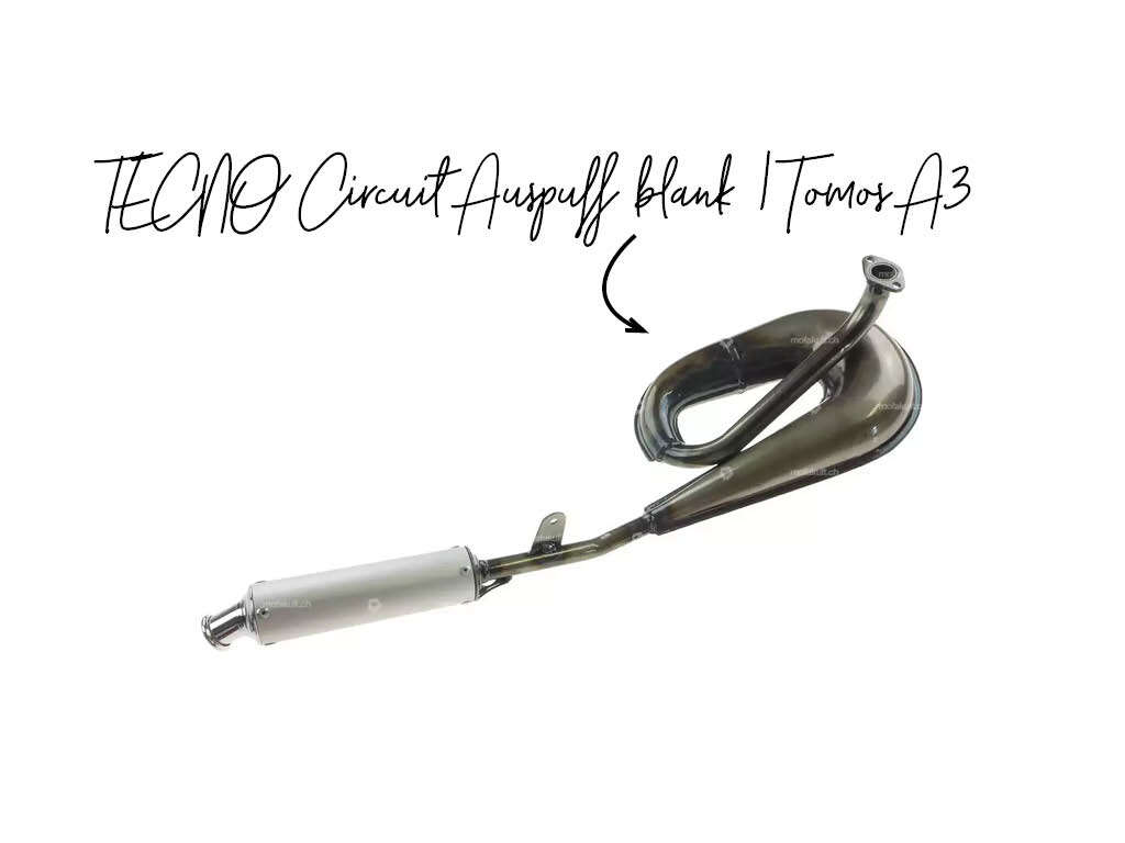TECNO Circuit Auspuff blank, Tomos A3 TECNO Circuit Auspuff blank, Tomos A3