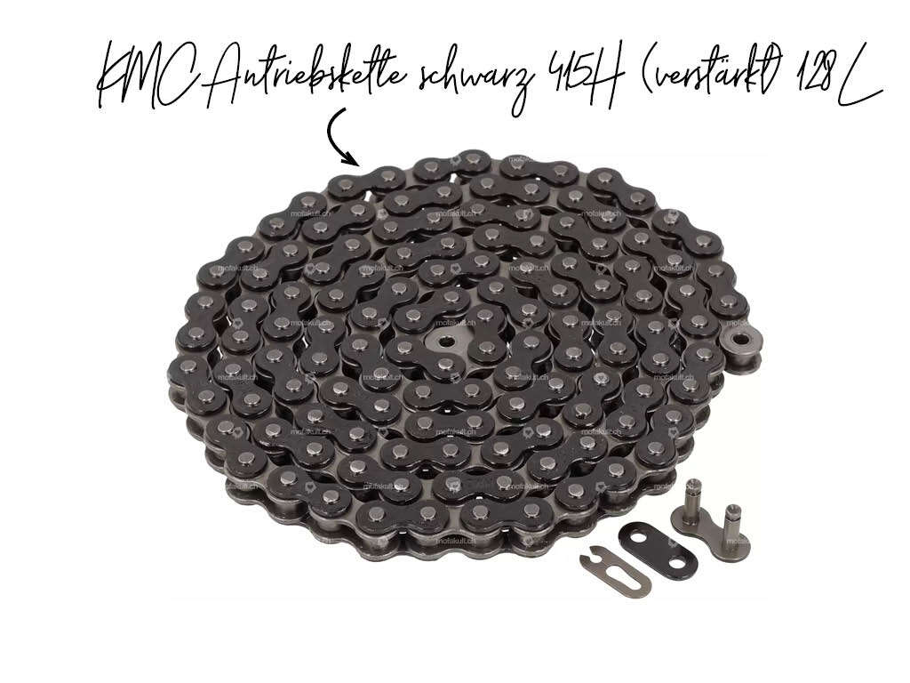 KMC Antriebskette schwarz 415H (verstärkt) 128L KMC Antriebskette schwarz 415H (verstärkt) 128L