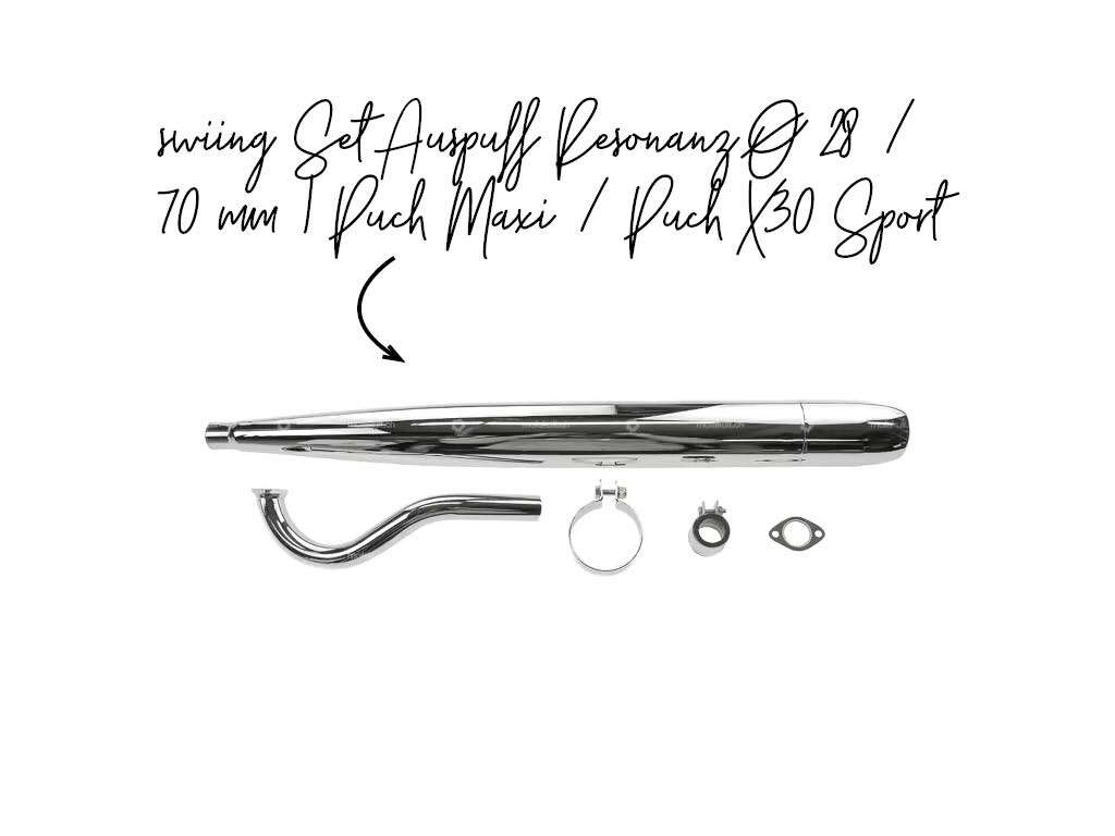 swiing Set Auspuff Resonanz Ø 28 70 mm Puch Maxi Puch X30 Sport swiing Set Auspuff Resonanz Ø 28 70 mm Puch Maxi Puch X30 Sport
