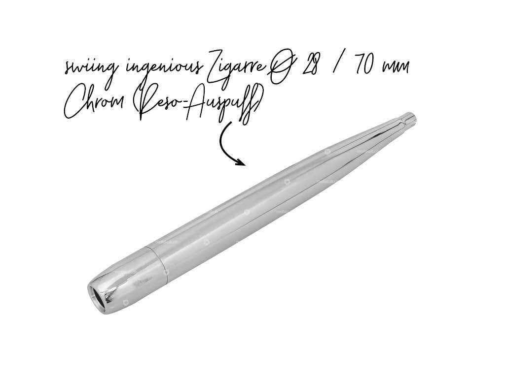 swiing ingenious Zigarre Ø 28 70 mm Chrom (Reso-Auspuff) swiing ingenious Zigarre Ø 28 70 mm Chrom (Reso-Auspuff)