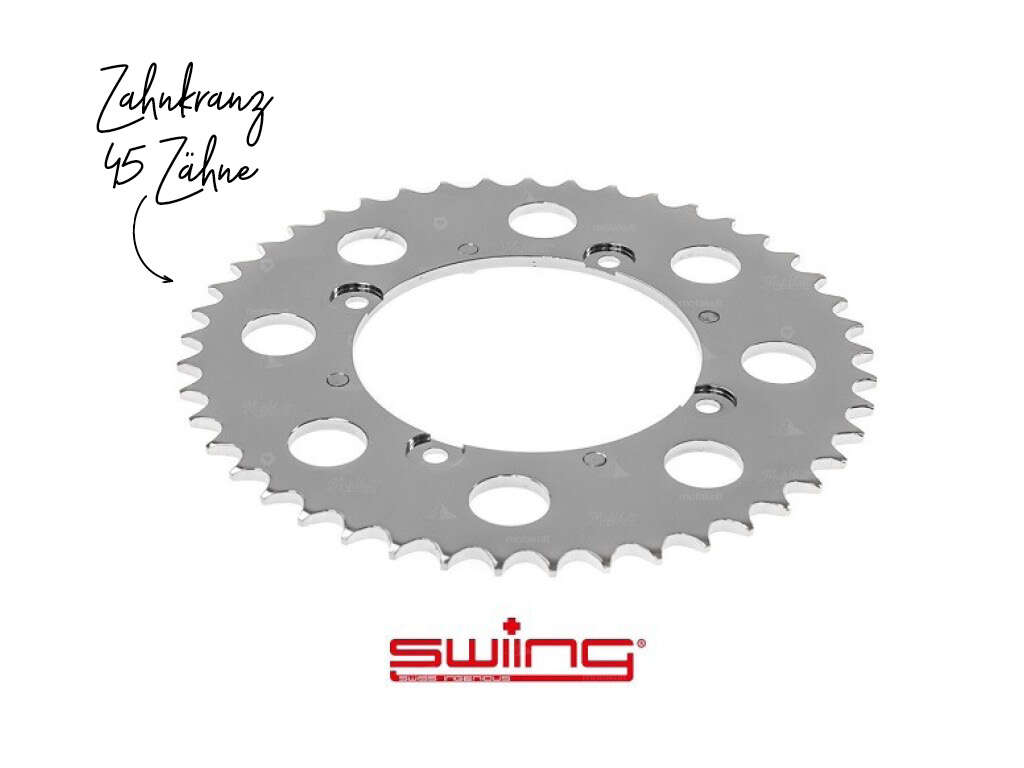 swiing Zahnkranz 45 Zähne Rücktritt Alu Chrom swiing Zahnkranz 45 Zähne Rücktritt Alu Chrom