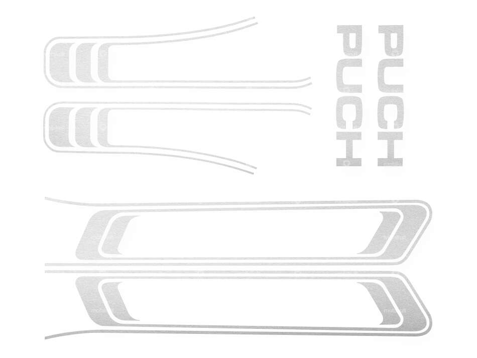 Klebersatz Tank & Rahmen Chrom (1A-Qualität) Folienplot | Puch Maxi S Carousel Image 1