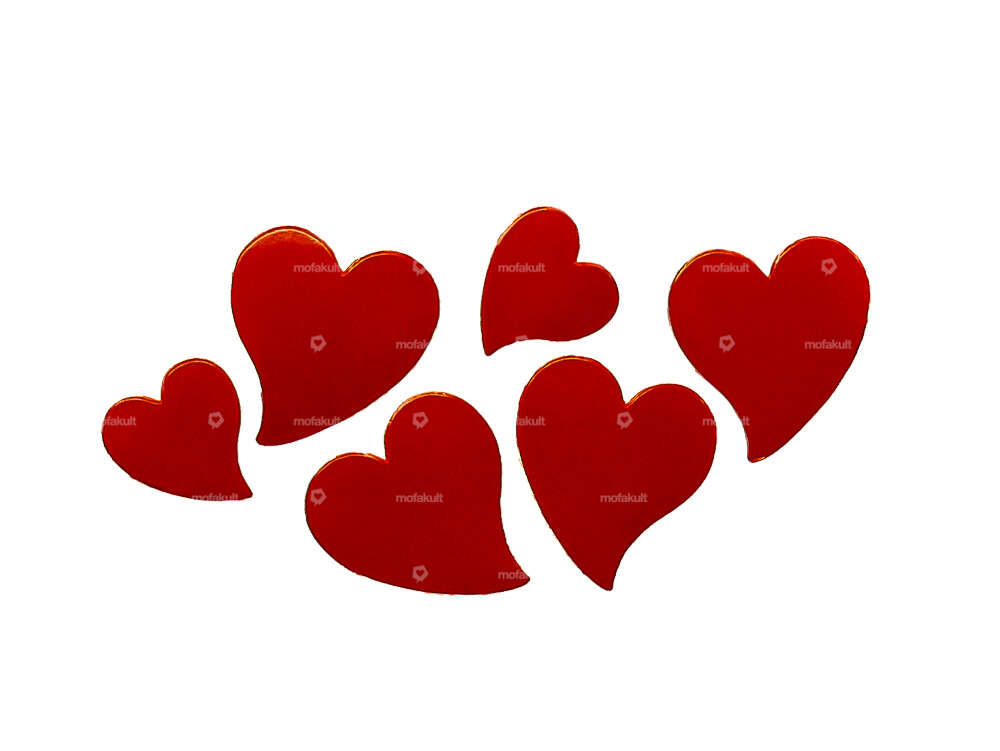 Aufkleberset «Herzen» rot Ø 30 - 50 mm Carousel Image 1