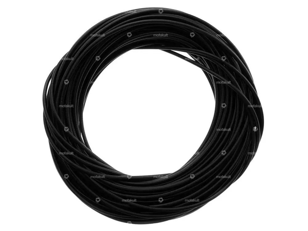 Cable sheath Ø 6 mm black (50 meter roll) Metal inner sheath | mofakult