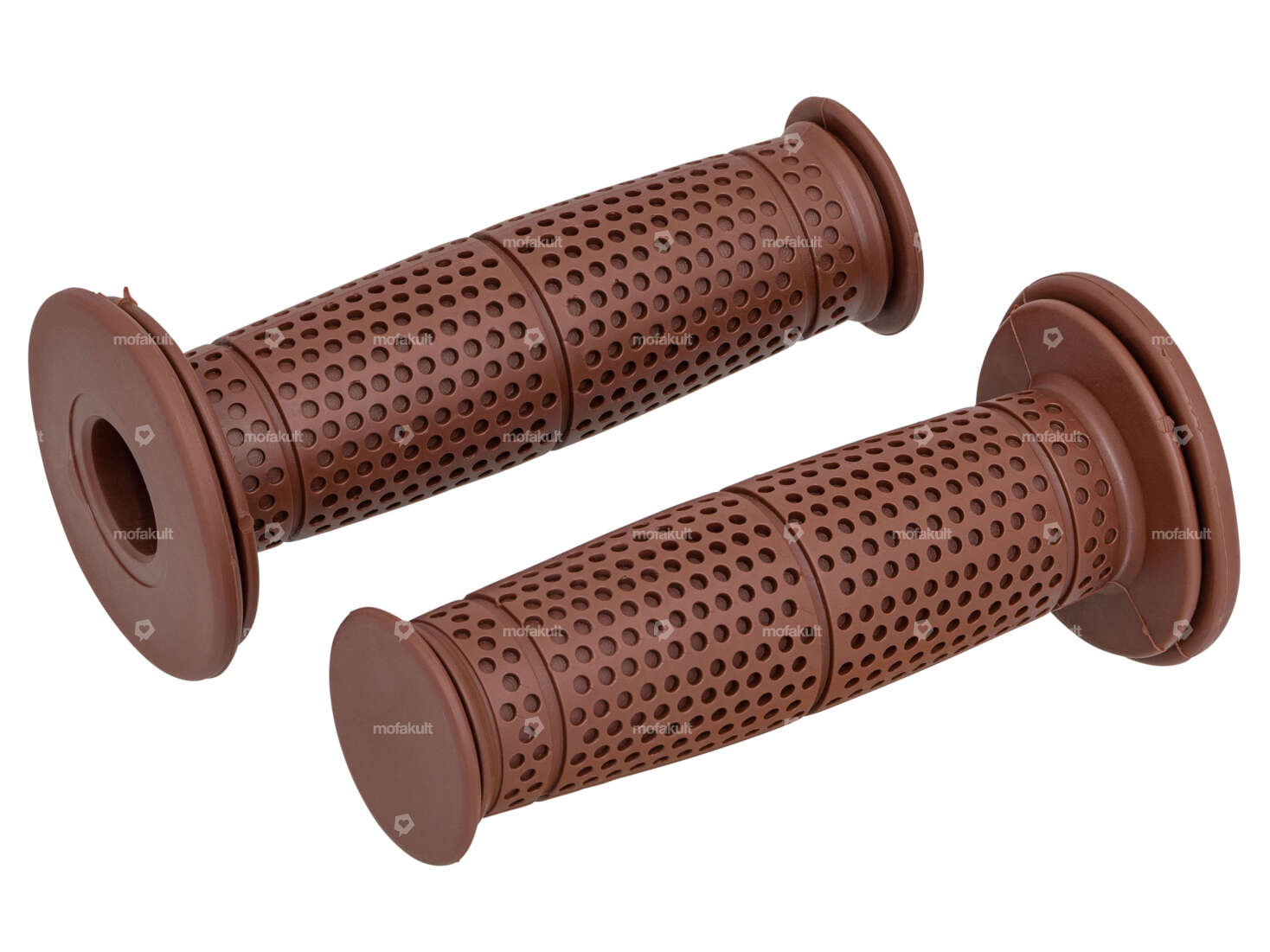 Vintage perforated automatic handles brown Carousel Image 1