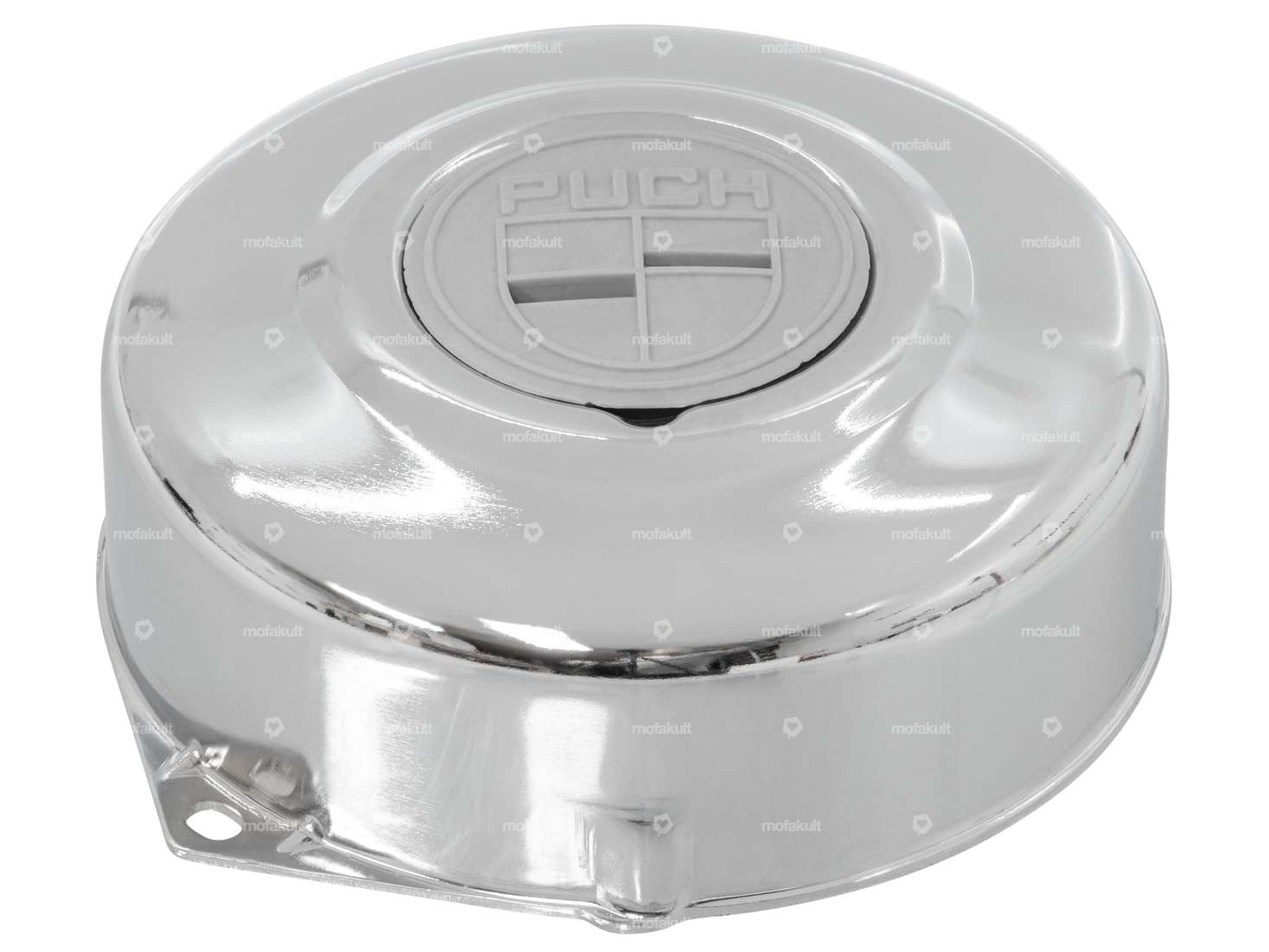 GPO ignition cover chrome "Puch" emblem gray | Puch Carousel Image 2