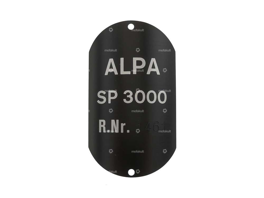 Type plate NOS | Alpa Special 3000 Carousel Image 1
