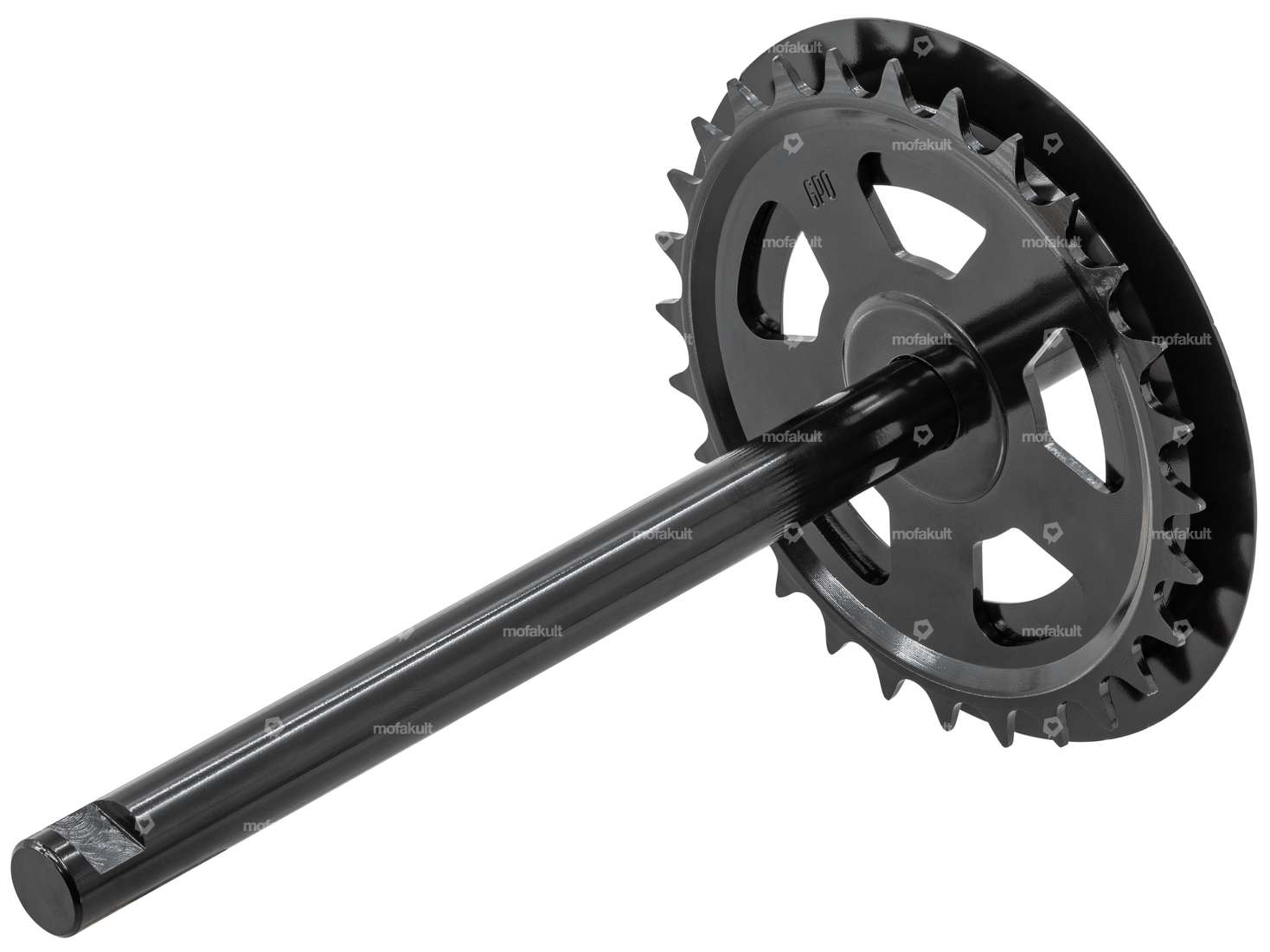 GPO pedal axle 28 T. keyway black | Piaggio Ciao Carousel Image 2