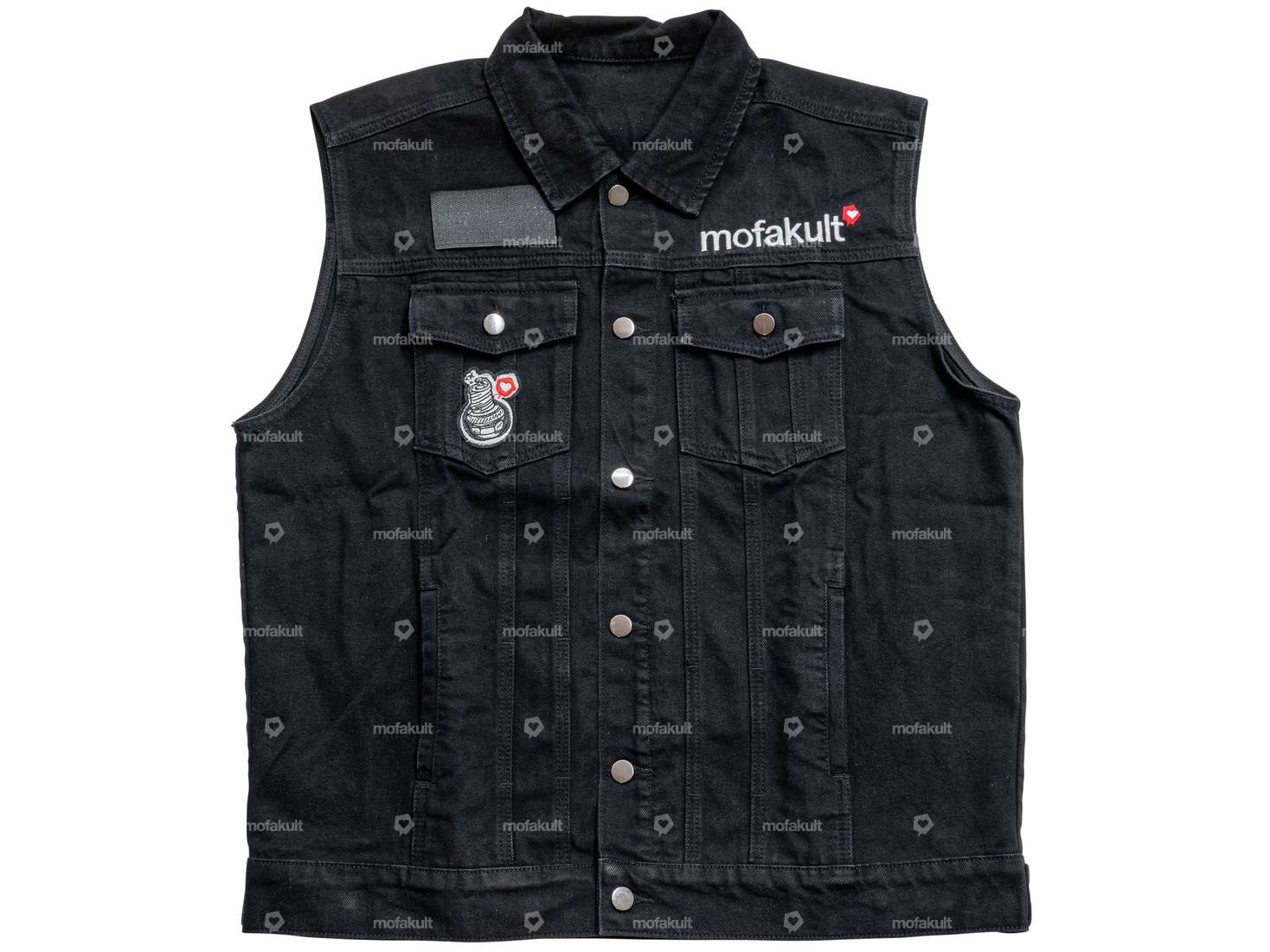 mk-Merch denim vest black (S - XXL) Carousel Image 1