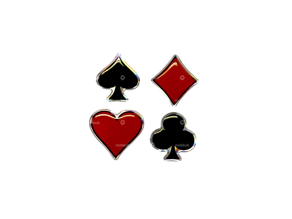 Sticker set 3D "hearts, spades, clubs, diamonds" 60 x 60 mm Carousel Image 1