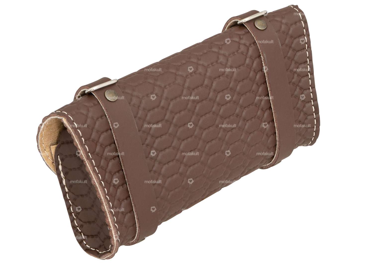 Saddle bag "Oldschool" dark brown (diamond pattern) Carousel Image 2