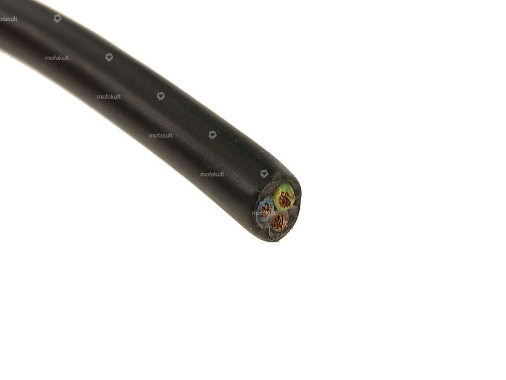Power cable 3-core black 0.75mm² (per meter) Carousel Image 2