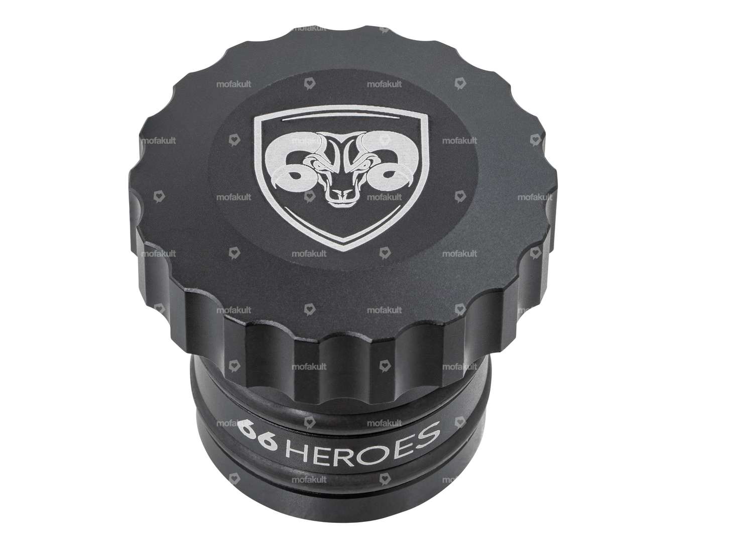 66HEROES Tankdeckel «66HEROES» gewellt schwarz | Piaggio Ciao, Bravo Carousel Image 1