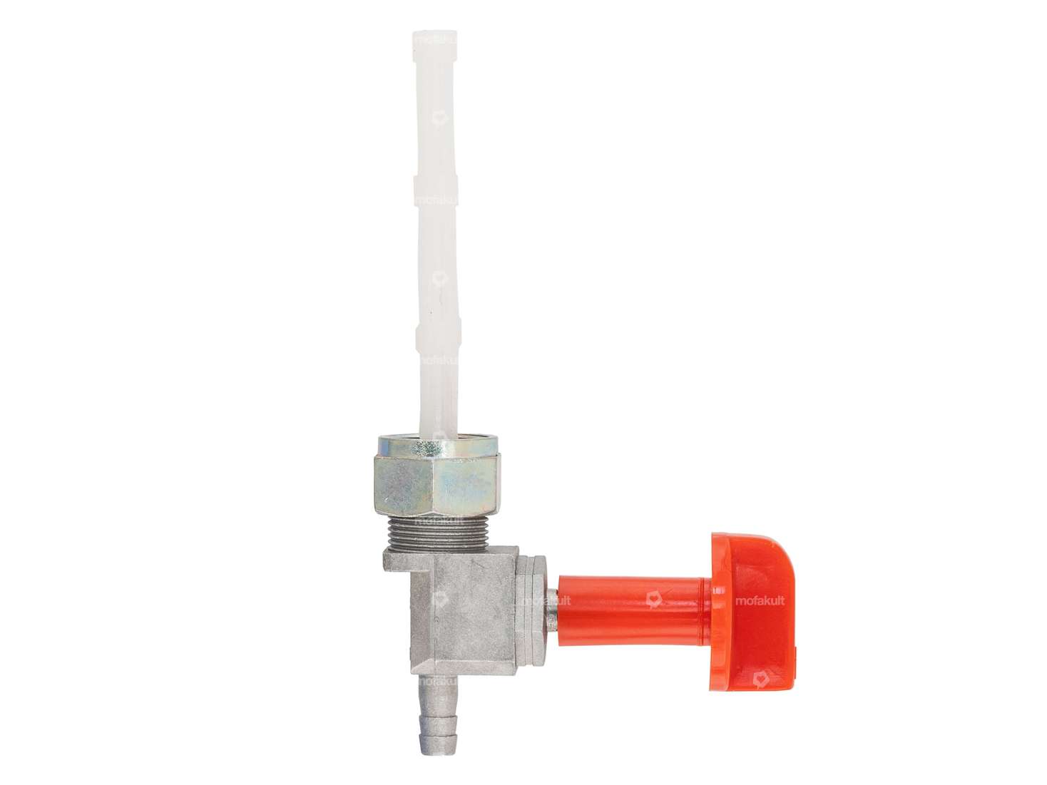 OMG Benzinhahn senkrecht M16x1 (mit Überwurfmutter) unten abgehend Drehknopf rot Carousel Image 1