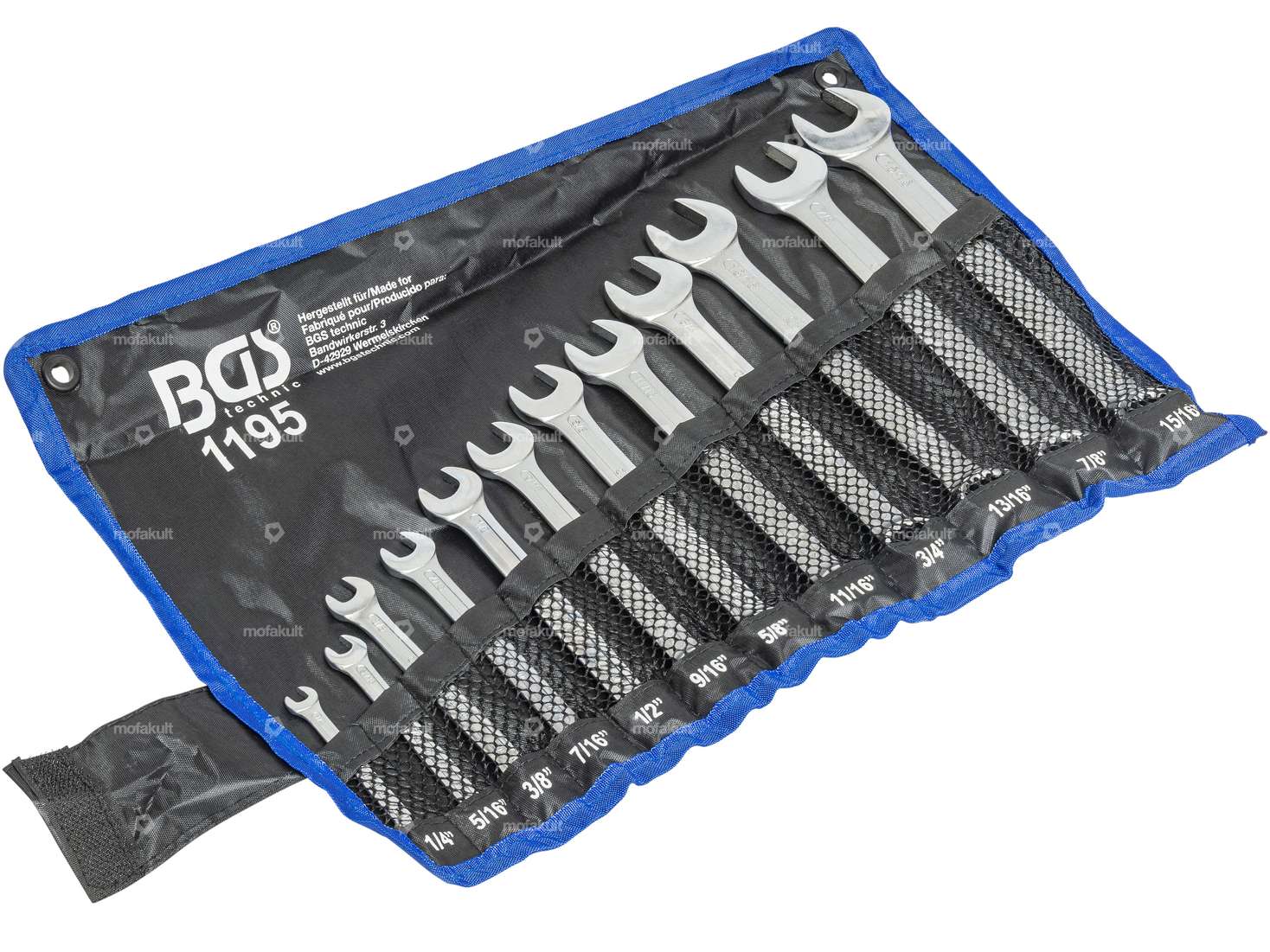 BGS Maul-Ringschlüssel Satz Zoll SW 1/4" - 15/16" 12-tlg. Carousel Image 1