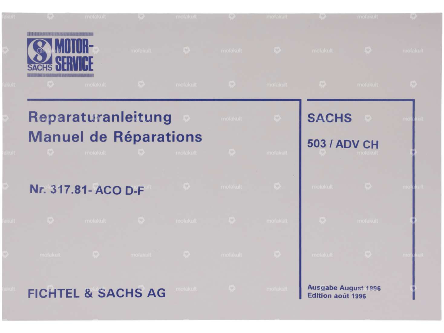 Reparaturanleitung 317.81 ACO D-F | Sachs 503 ADV CH Carousel Image 1