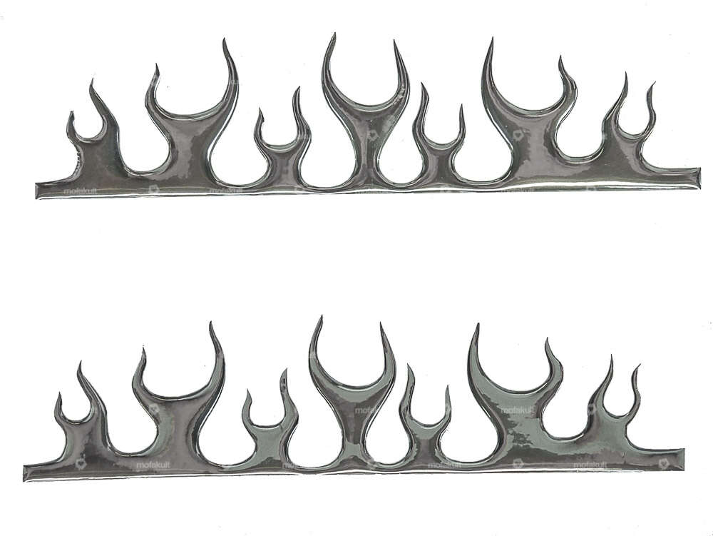 Flammen Gel-Klebersatz Chrom Carousel Image 1