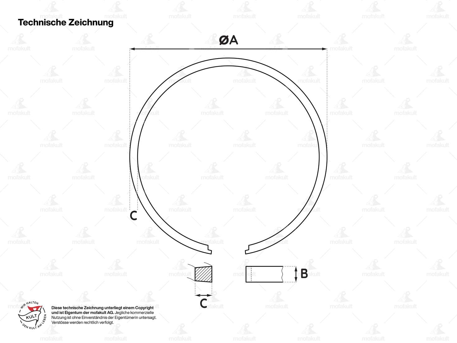 Kolbenring Original 40 x 1.42 mm (IS) | Beta 521 & 512 (A8112) Carousel Image 3