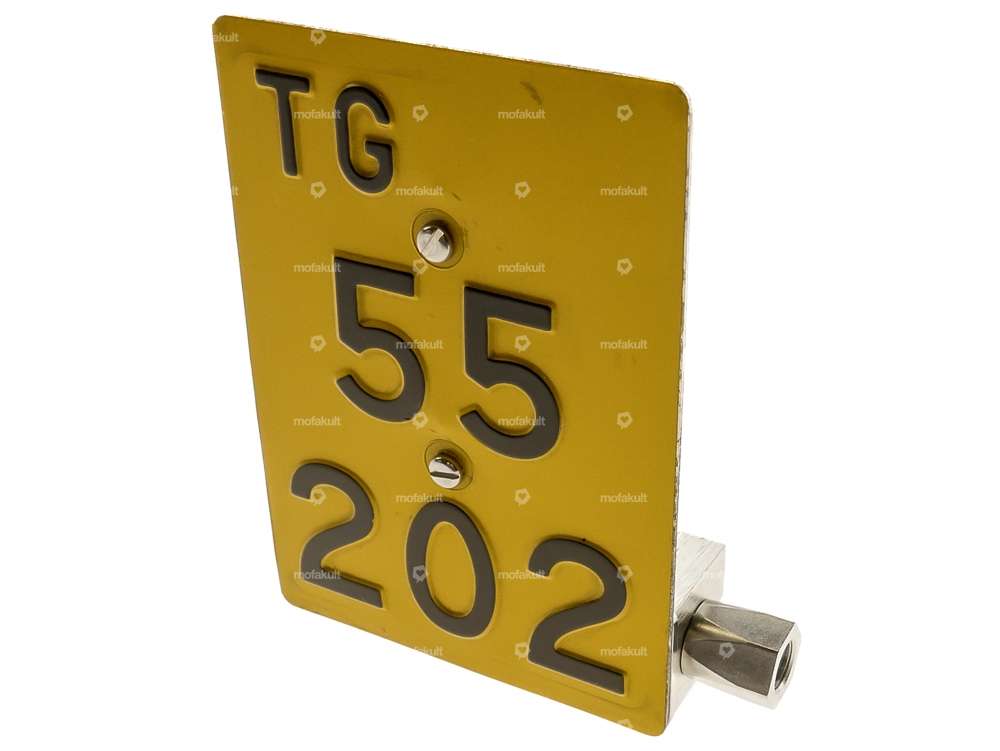 66HEROES Nummernschildhalter seitlich inkl. Aufnahmezapfen Inox (CH-Version) Carousel Image 3