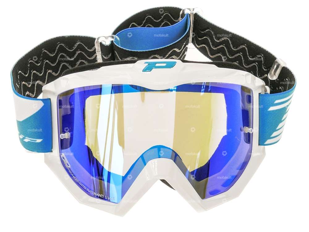 ProGrip Brille MX 3201 Raceline weiss blau verspiegelt Carousel Image 2