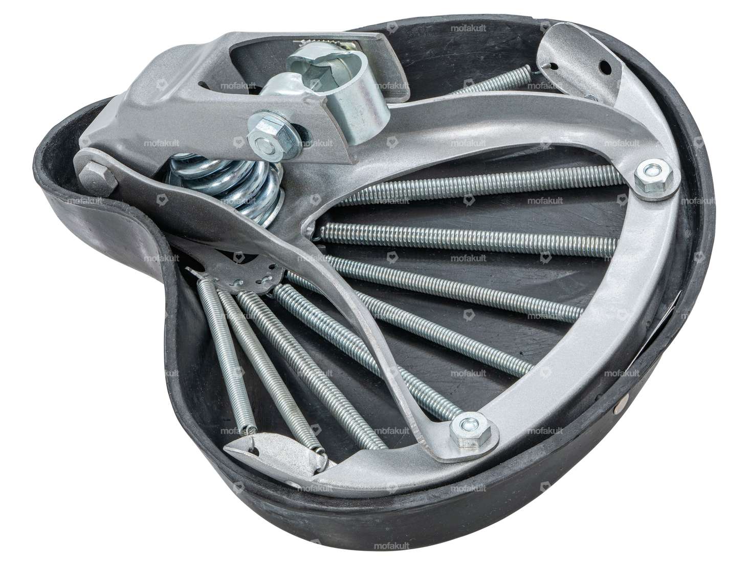 Sattel «Oldtimer» Federbank Gummi schwarz Carousel Image 2