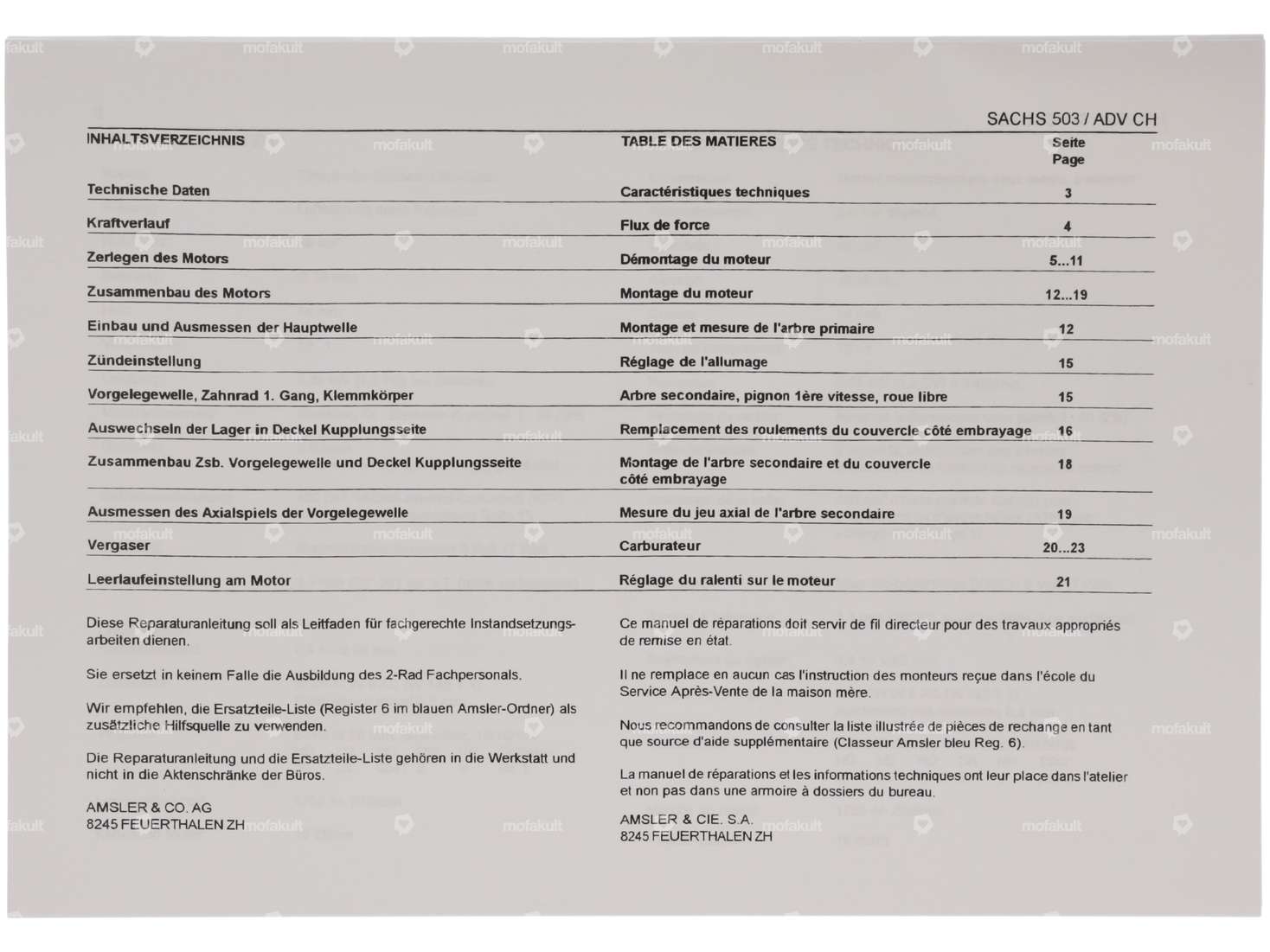 Reparaturanleitung 317.81 ACO D-F | Sachs 503 ADV CH Carousel Image 2