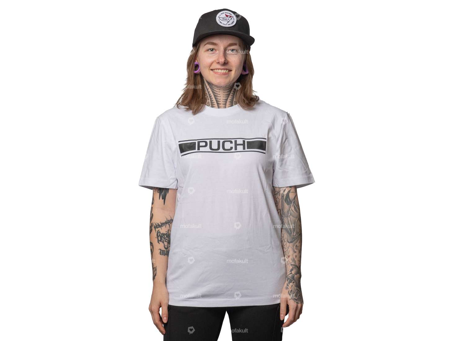 mk-Merch T-Shirt «PUCH» weiss Carousel Image 1