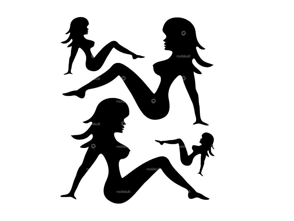 «Pin-up» Kleberset schwarz Carousel Image 1