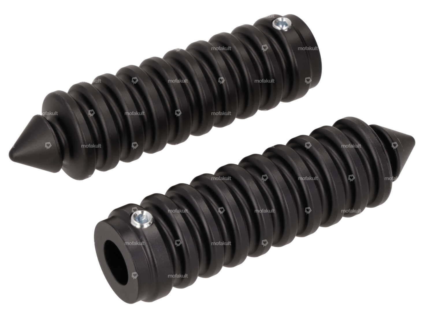 66HEROES footrests grooved pointed black Carousel Image 1