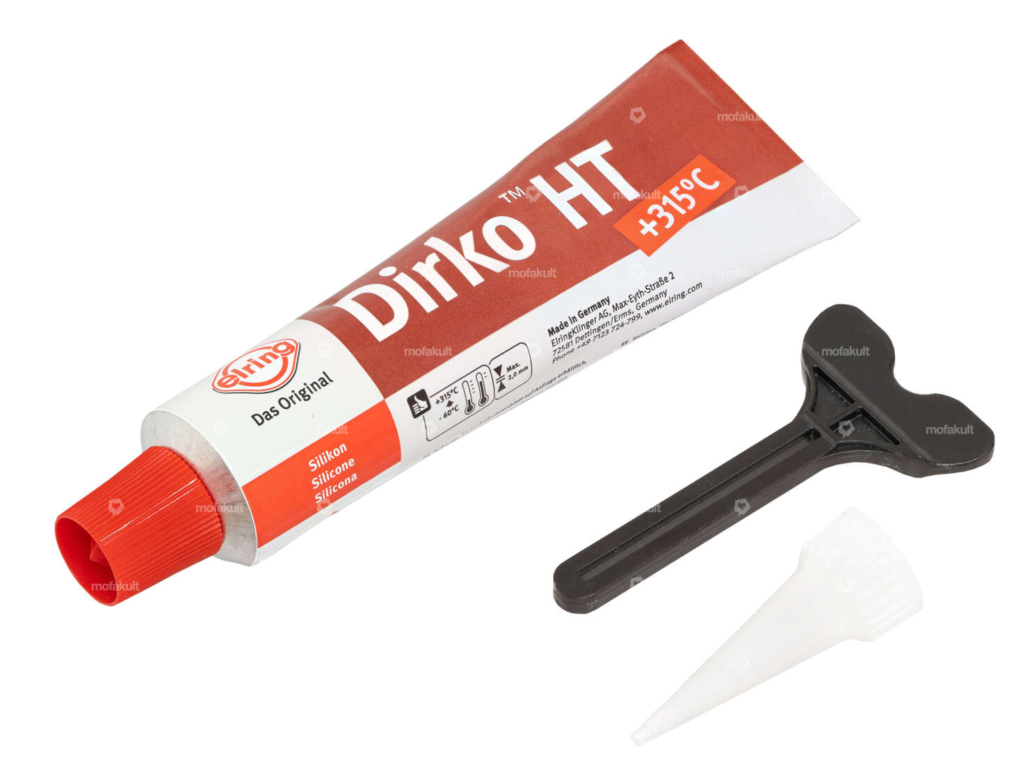 Elring Dirko HT Dichtmasse rot (Silikon) Hochtemperatur 70 ml dauerelastisch bis 315°C Carousel Image 1