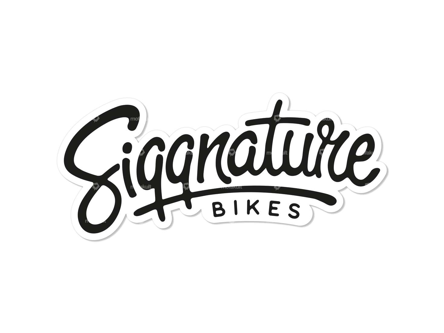 Siggnature Aufkleber «Siggnature Bikes» 120 x 50 mm weiss Carousel Image 1