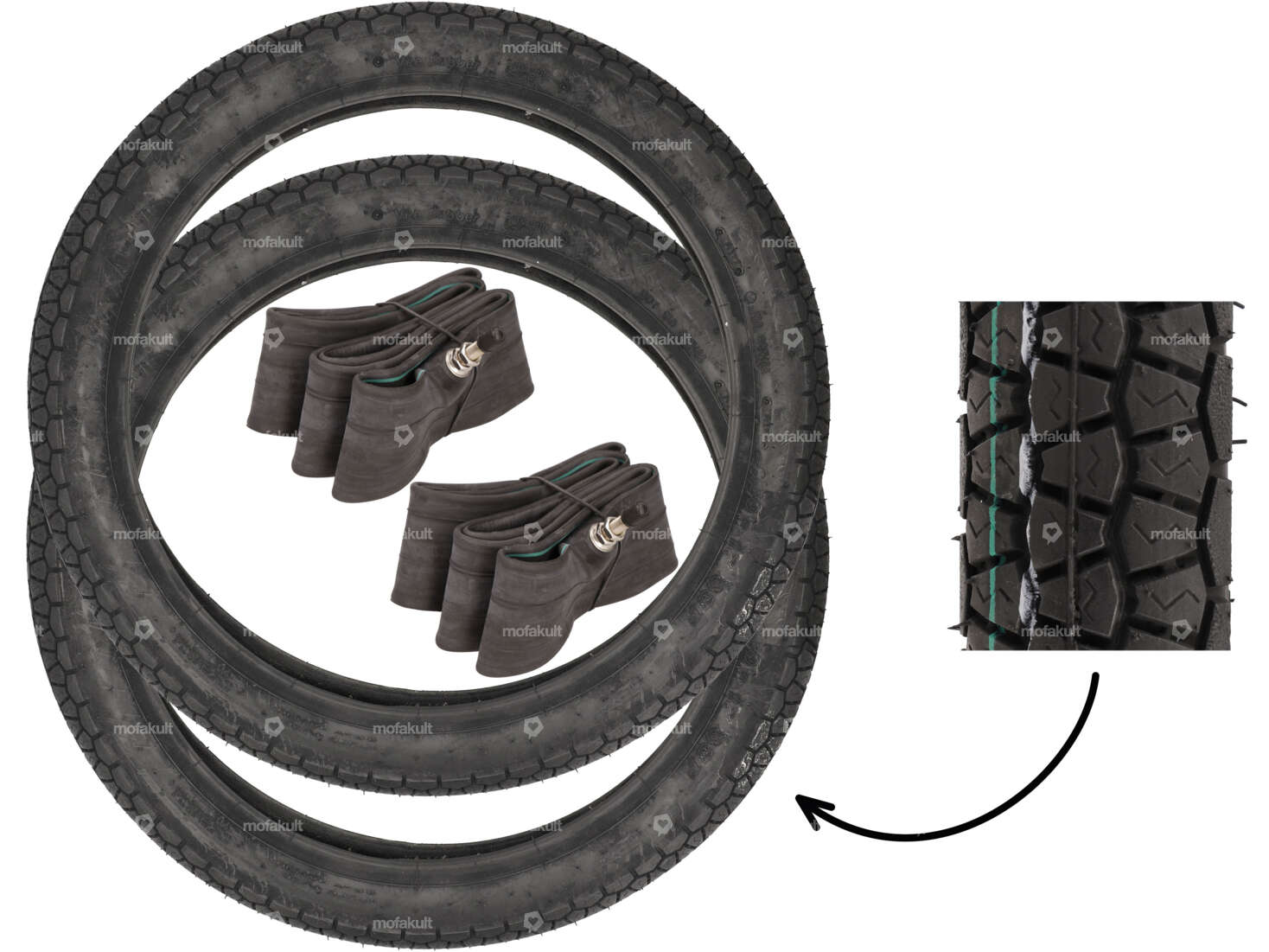 VeeRubber tire set 2.50 x 17" VRM125 (V125) Allround Carousel Image 1