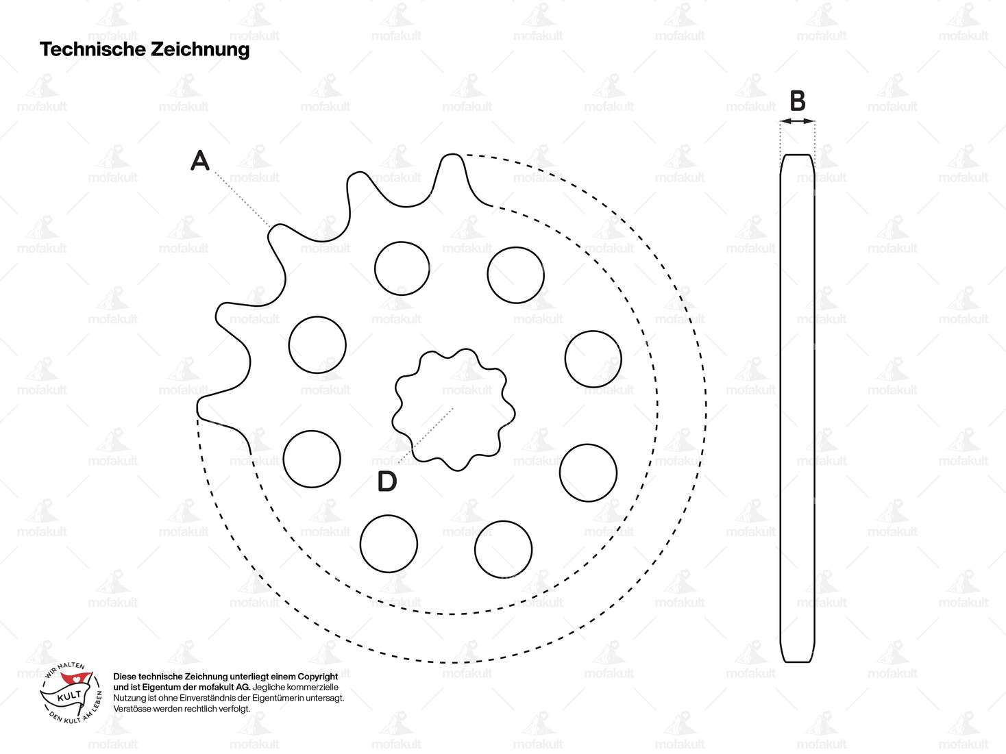GPO Ritzel 17 Zähne getarnt | Puch Carousel Image 2