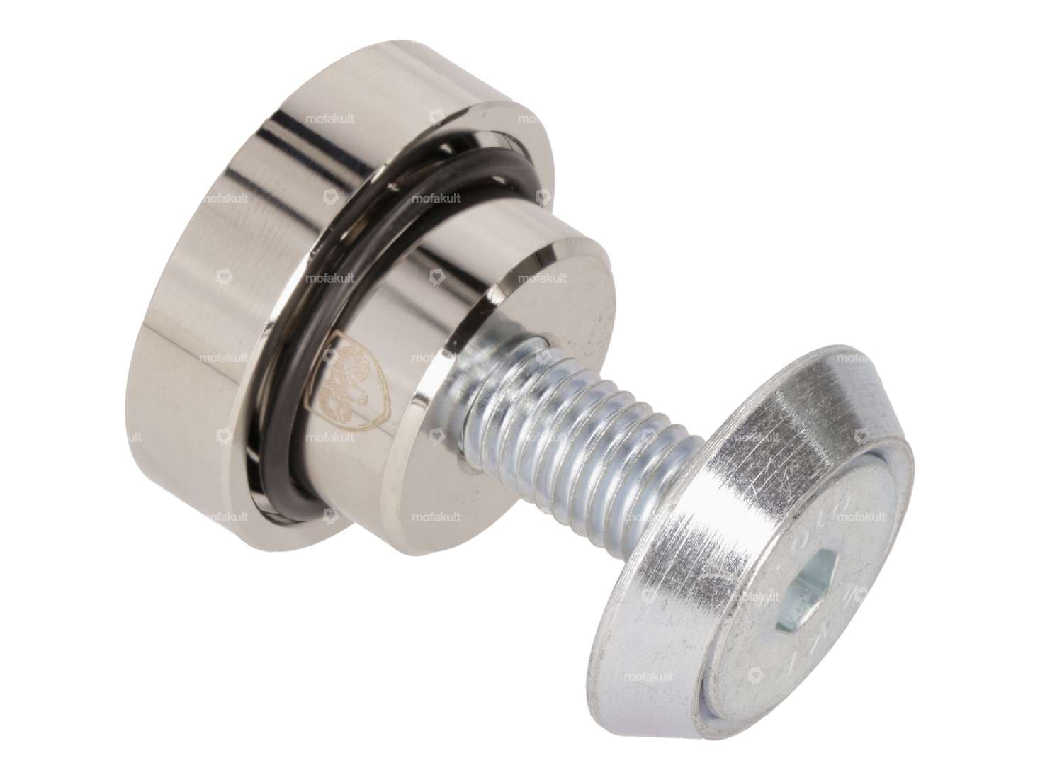 66HEROES Verschlusskappe Ritzelwelle vernickelt Puch Logo | Puch Z50 (DE/AT Version) Carousel Image 2