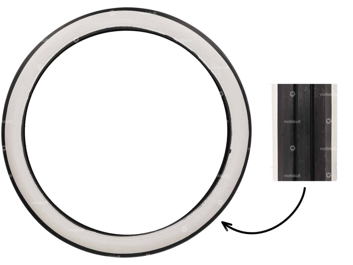 Hutchinson 1.75 x 19" Reifen Reibrolle Weisswand | Solex Carousel Image 1