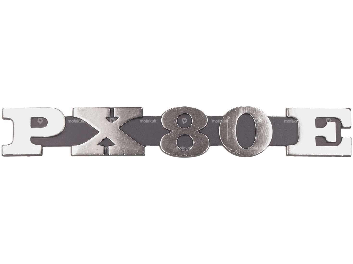 RMS Emblem Seitenhaube links «PX 80 E» Aluminium | Vespa PX80 Carousel Image 1