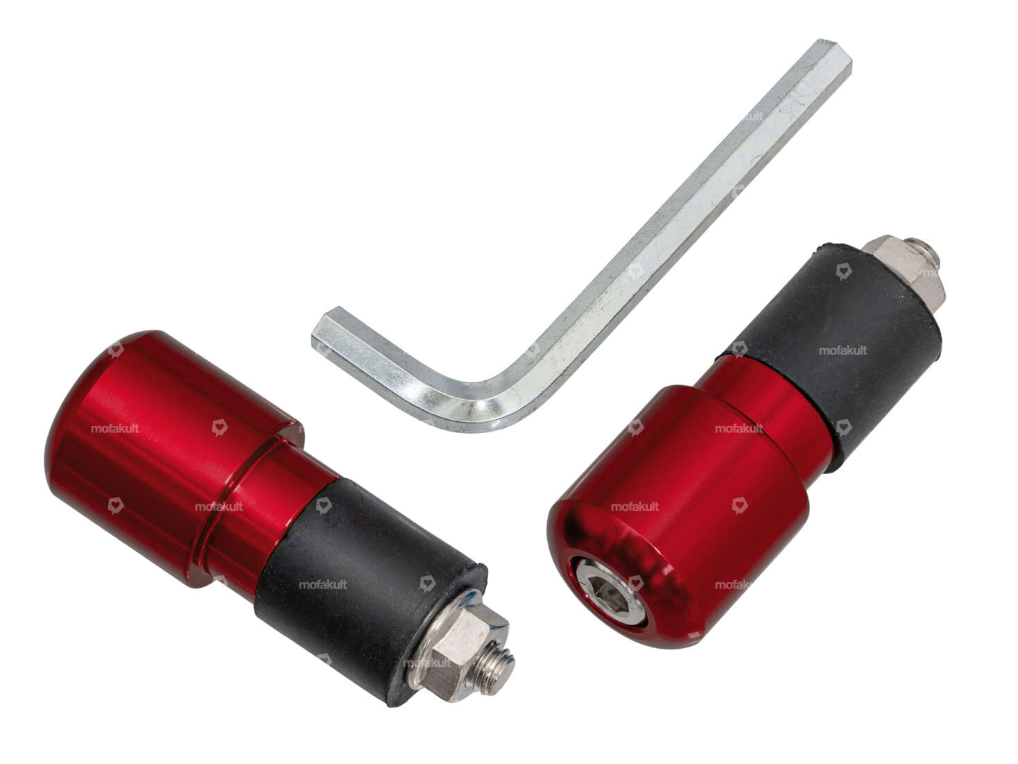 GPO handlebar end pin aluminum red (2 pieces) Carousel Image 1