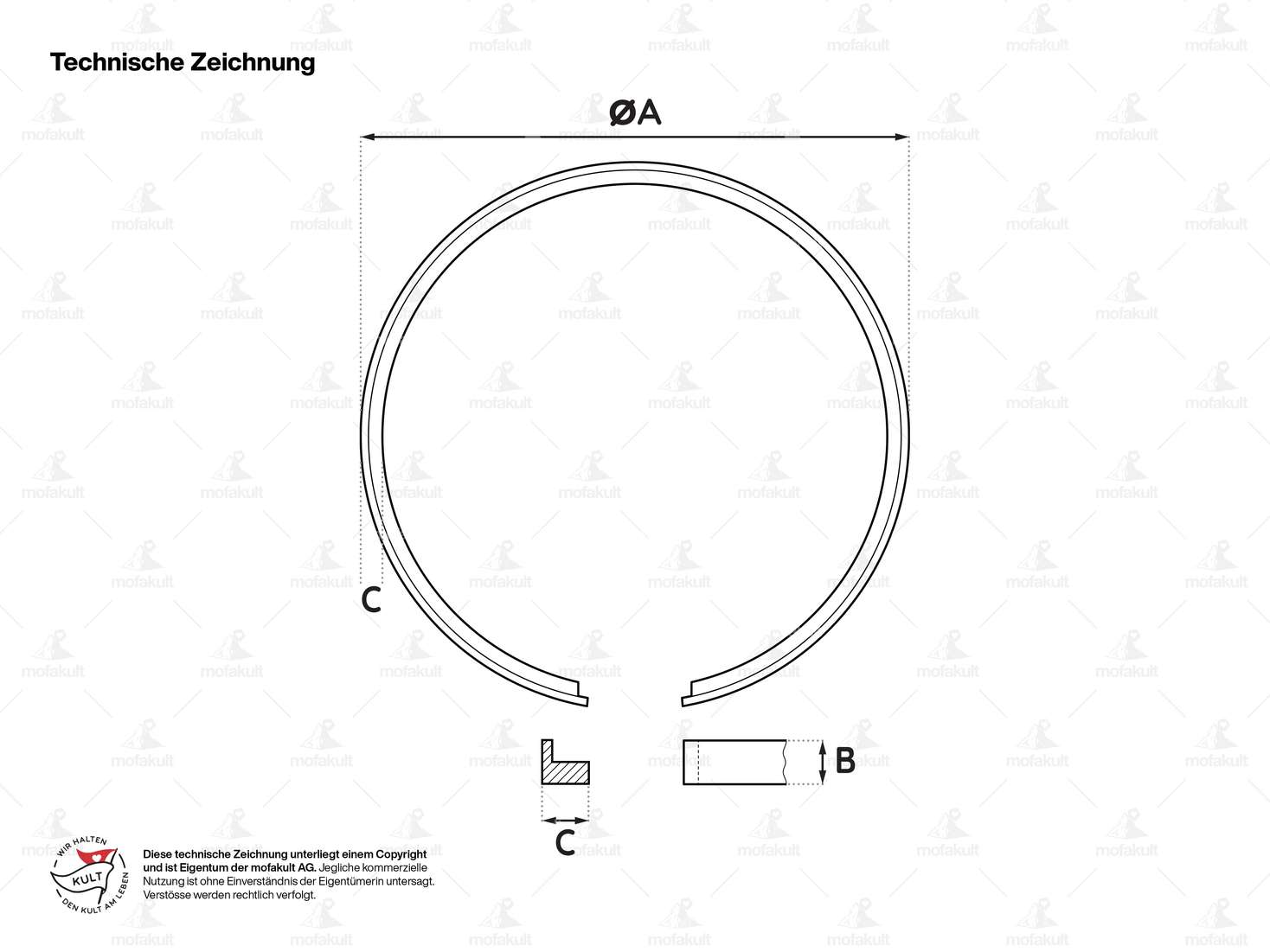 Meteor Kolbenringe 39.4 mm (Paar) | Piaggio Ciao, SI, Bravo, Boxer Carousel Image 4