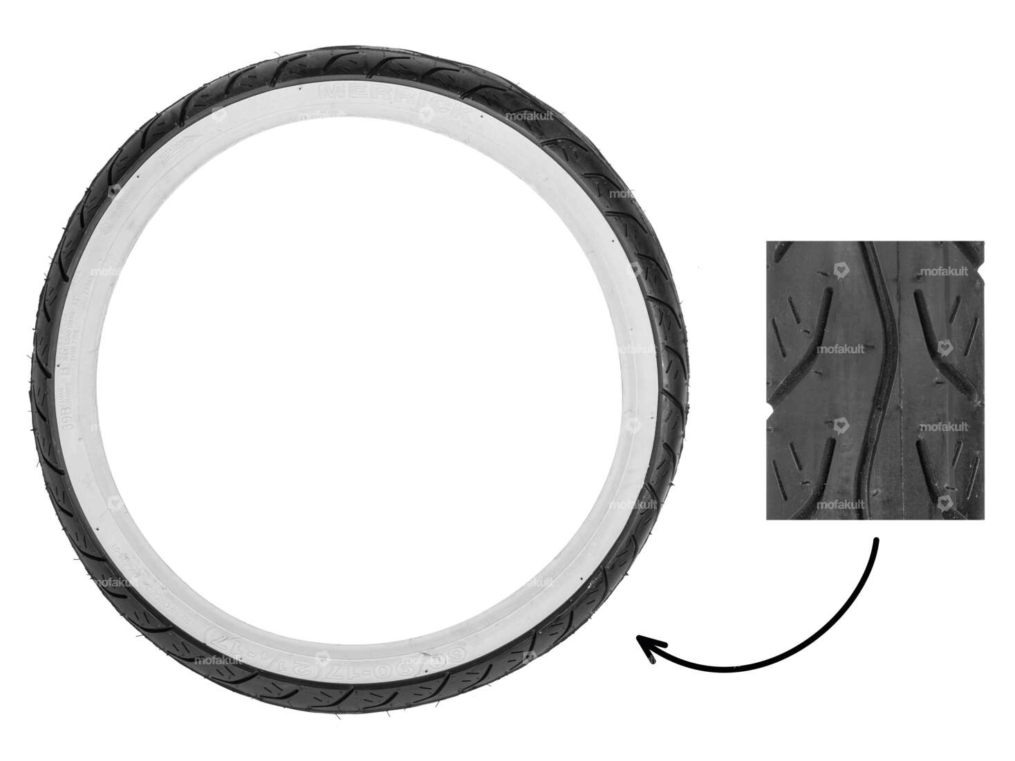 Merrick 2.25 x 17" Reifen MK 528 Semi-Slick Weisswand Carousel Image 1