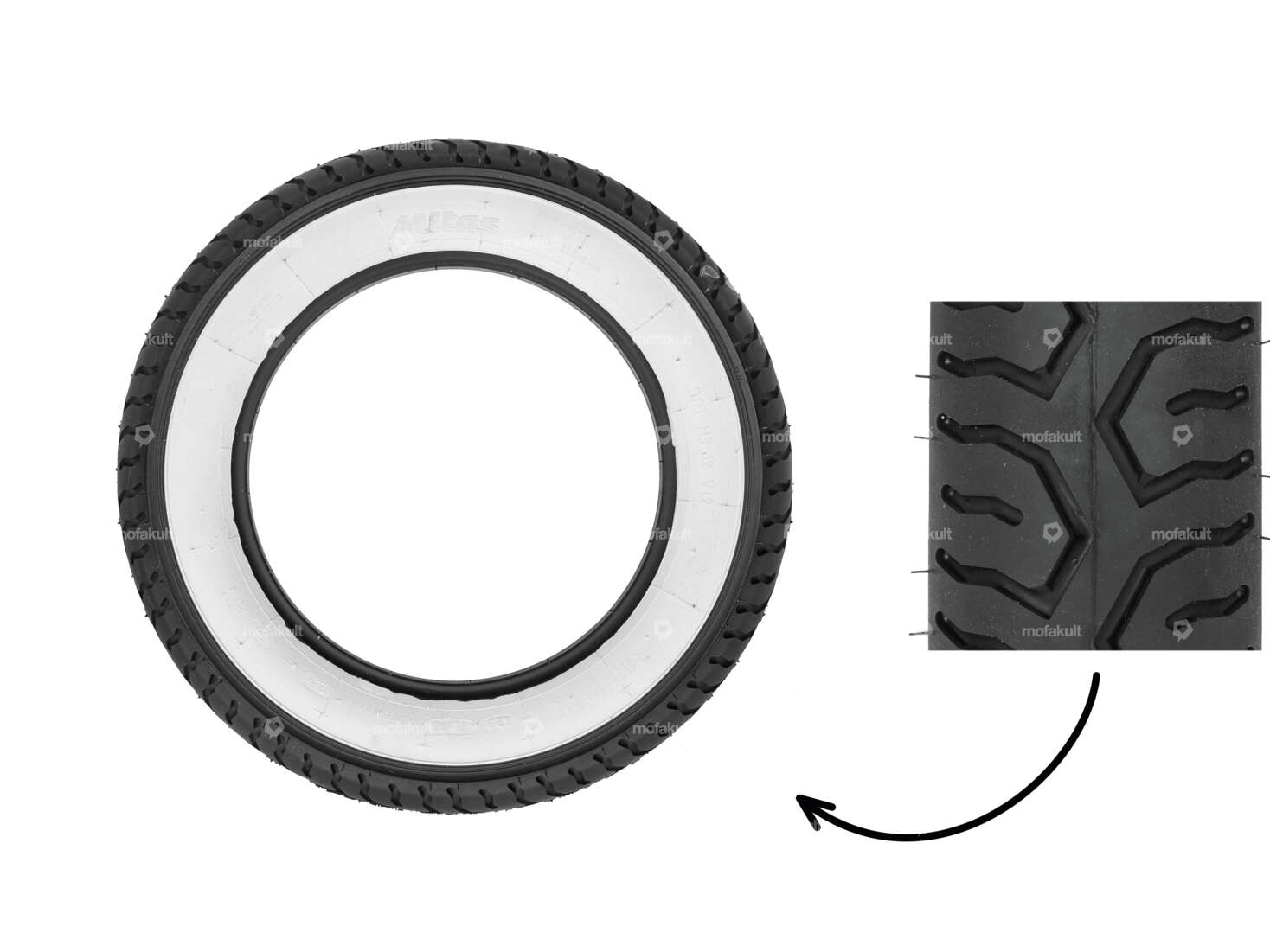 Mitas 3.00 x 10" Reifen MC12 Allround Weisswand Scooter Carousel Image 1