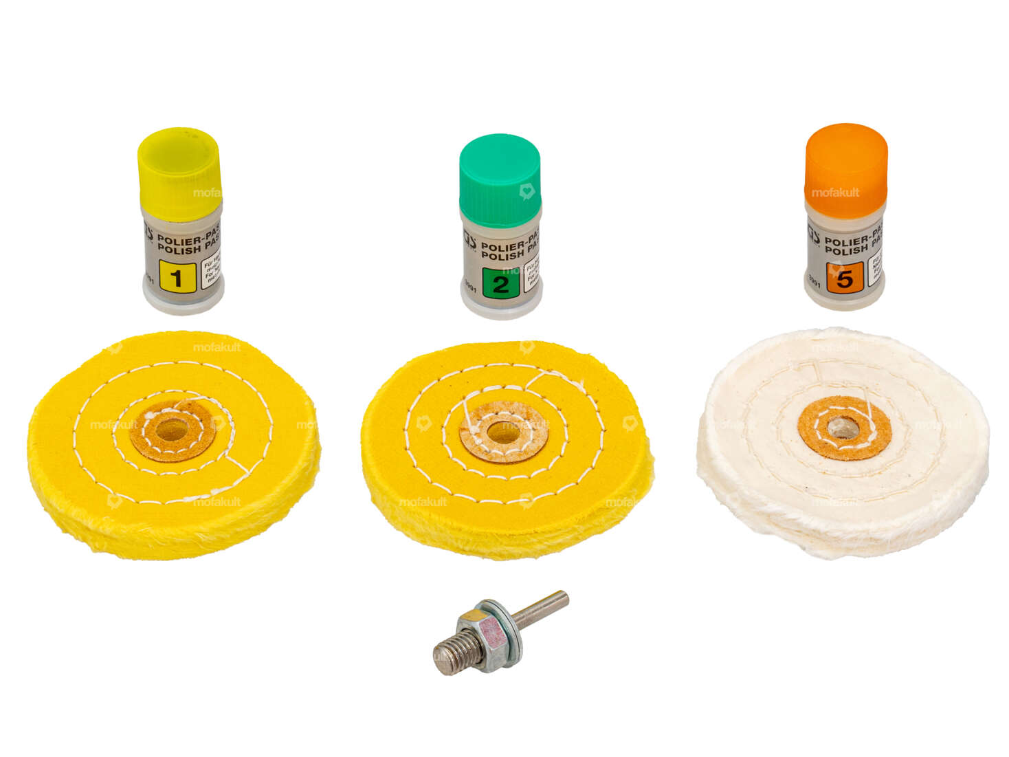 BGS Polierscheiben-Set harte Metalle Ø 100 mm Carousel Image 1