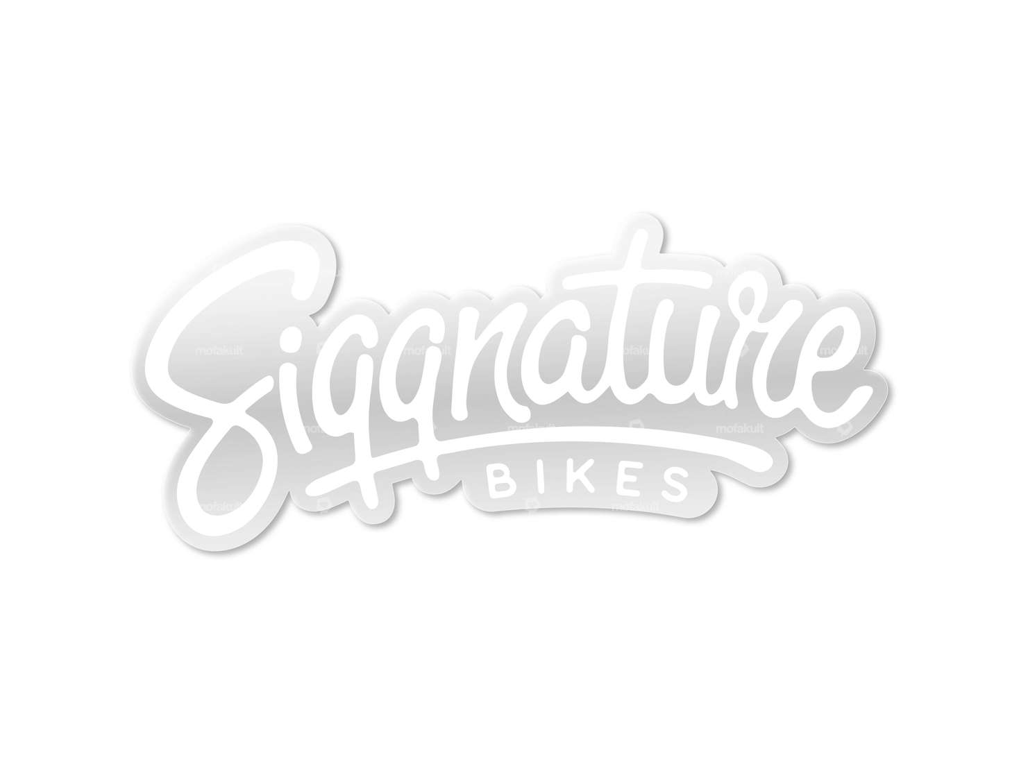 Siggnature Aufkleber «Siggnature Bikes» 120 x 50 mm transparent weiss Carousel Image 1