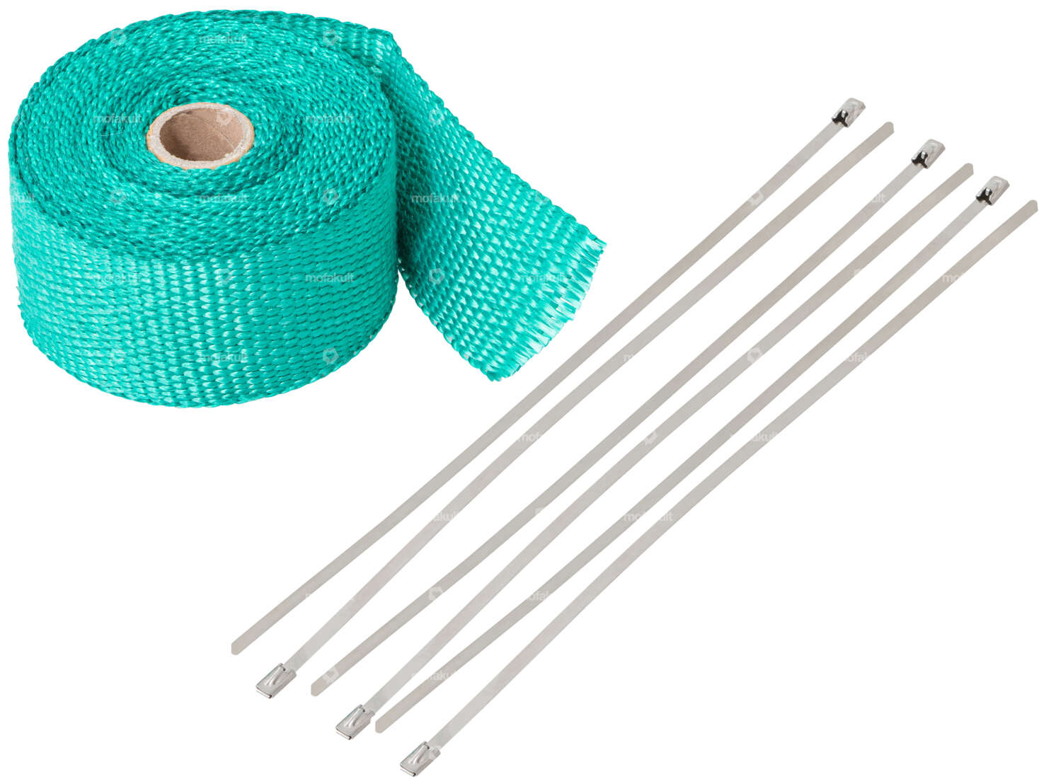 Hitzeschutzband mit Befestigung türkis 5 m Carousel Image 1