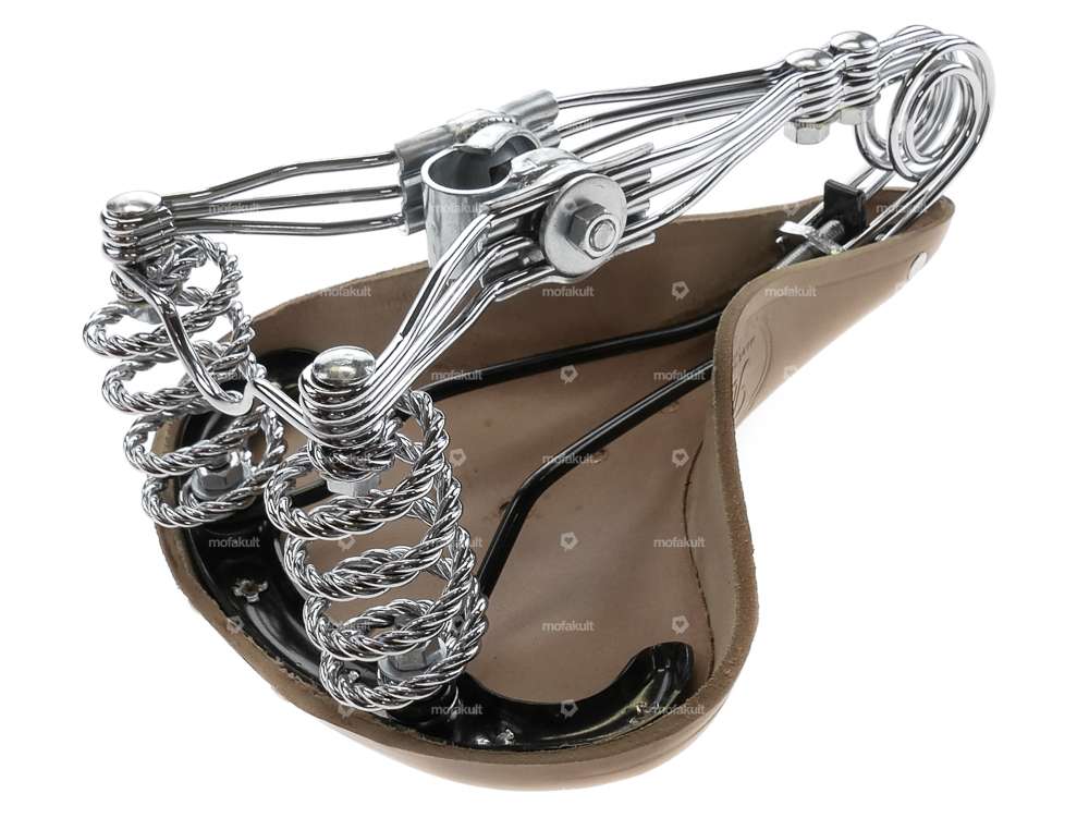 Tabor Sattel Leder Tonnenfeder gedreht hellbraun Carousel Image 6