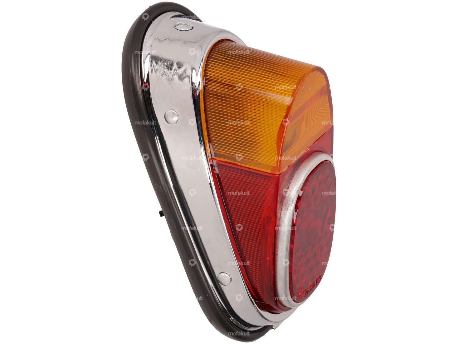 Rear light "Hella" flat (with brake light) Inox / chrome Carousel Image 1