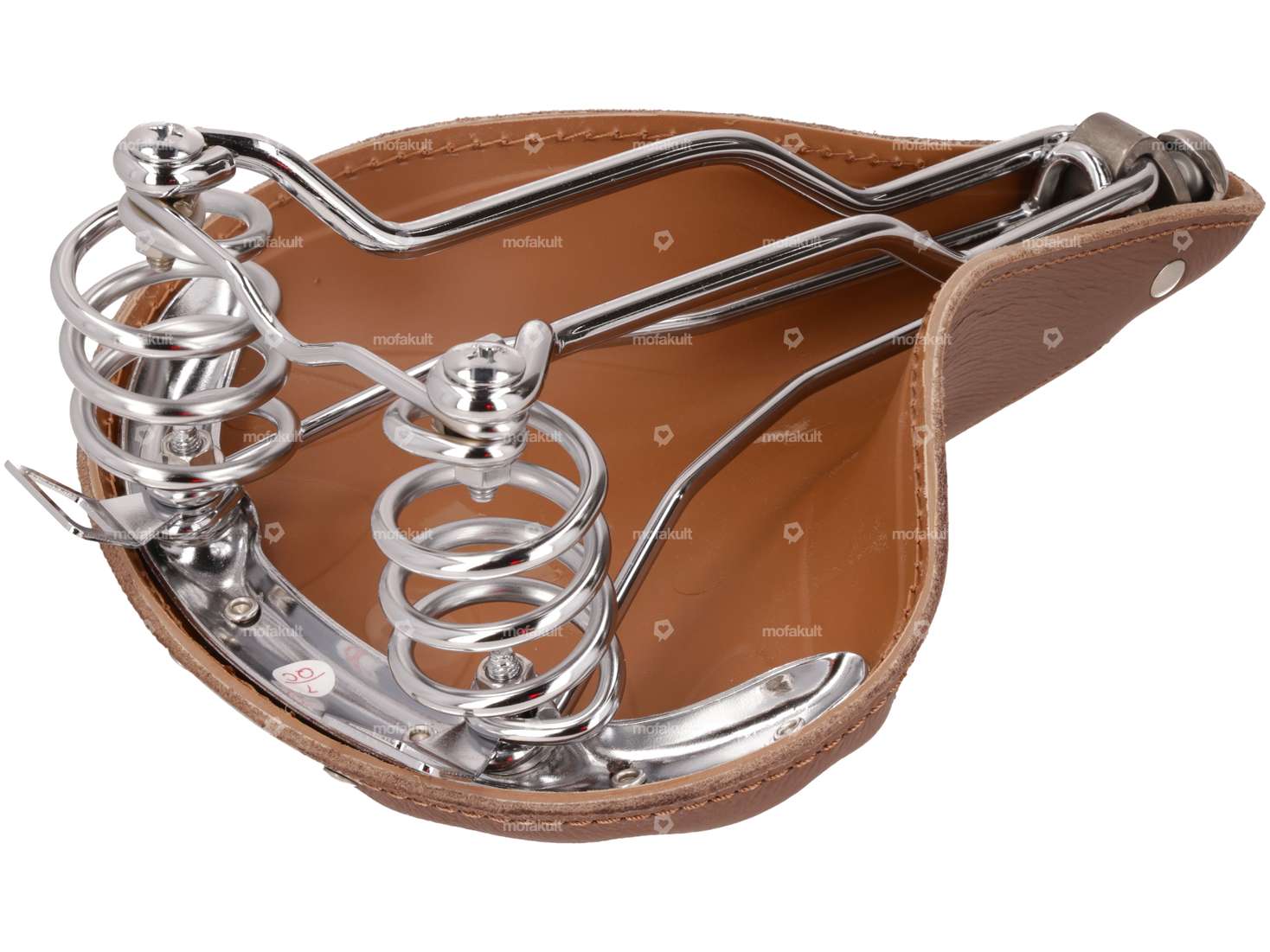 66HEROES Sattel Leder Tonnenfedern dunkelbraun Carousel Image 2