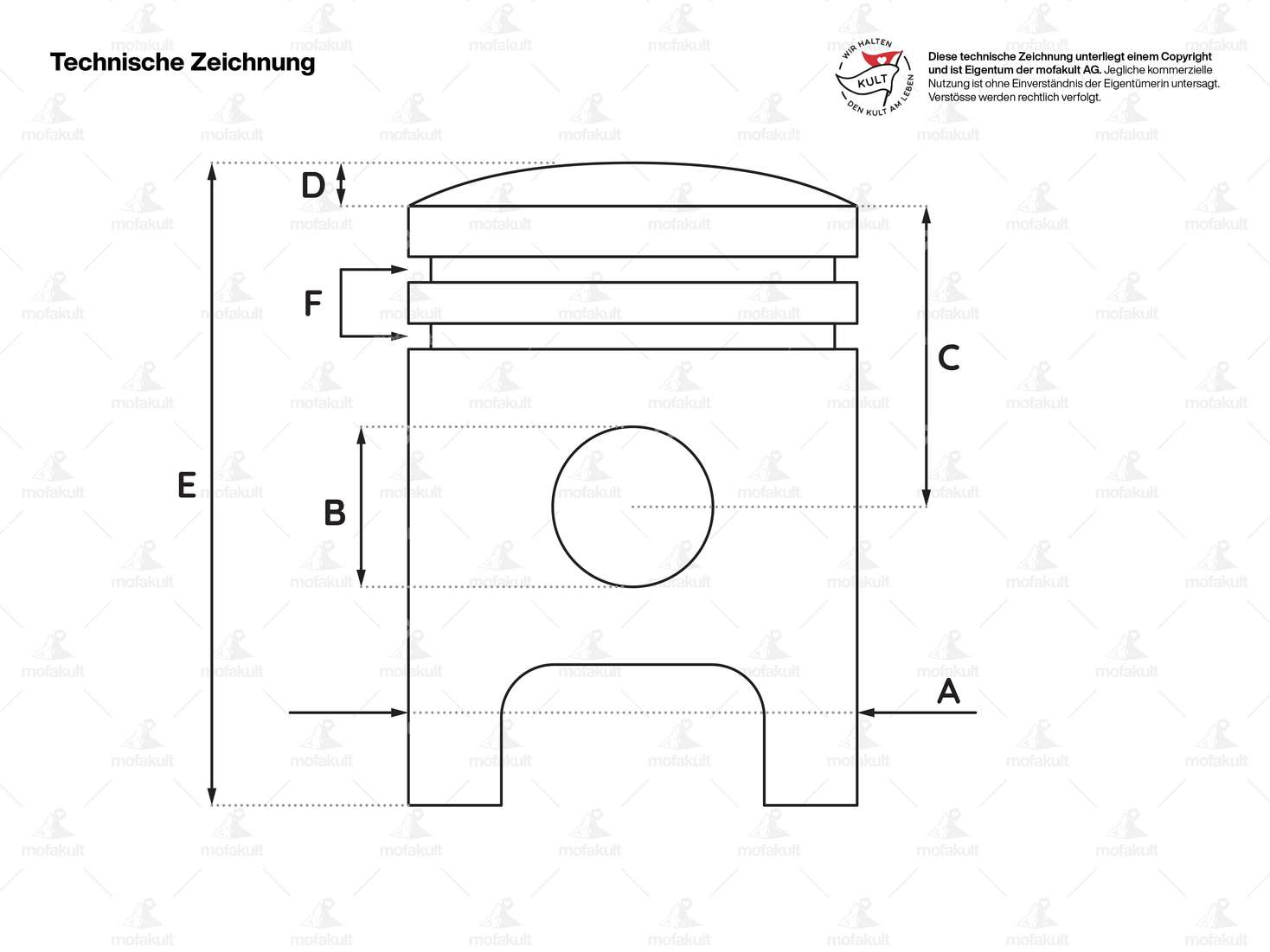 Meteor 38.8 mm piston 12 mm KoBo NOS | Piaggio Ciao, SI, Bravo, Boxer Carousel Image 2