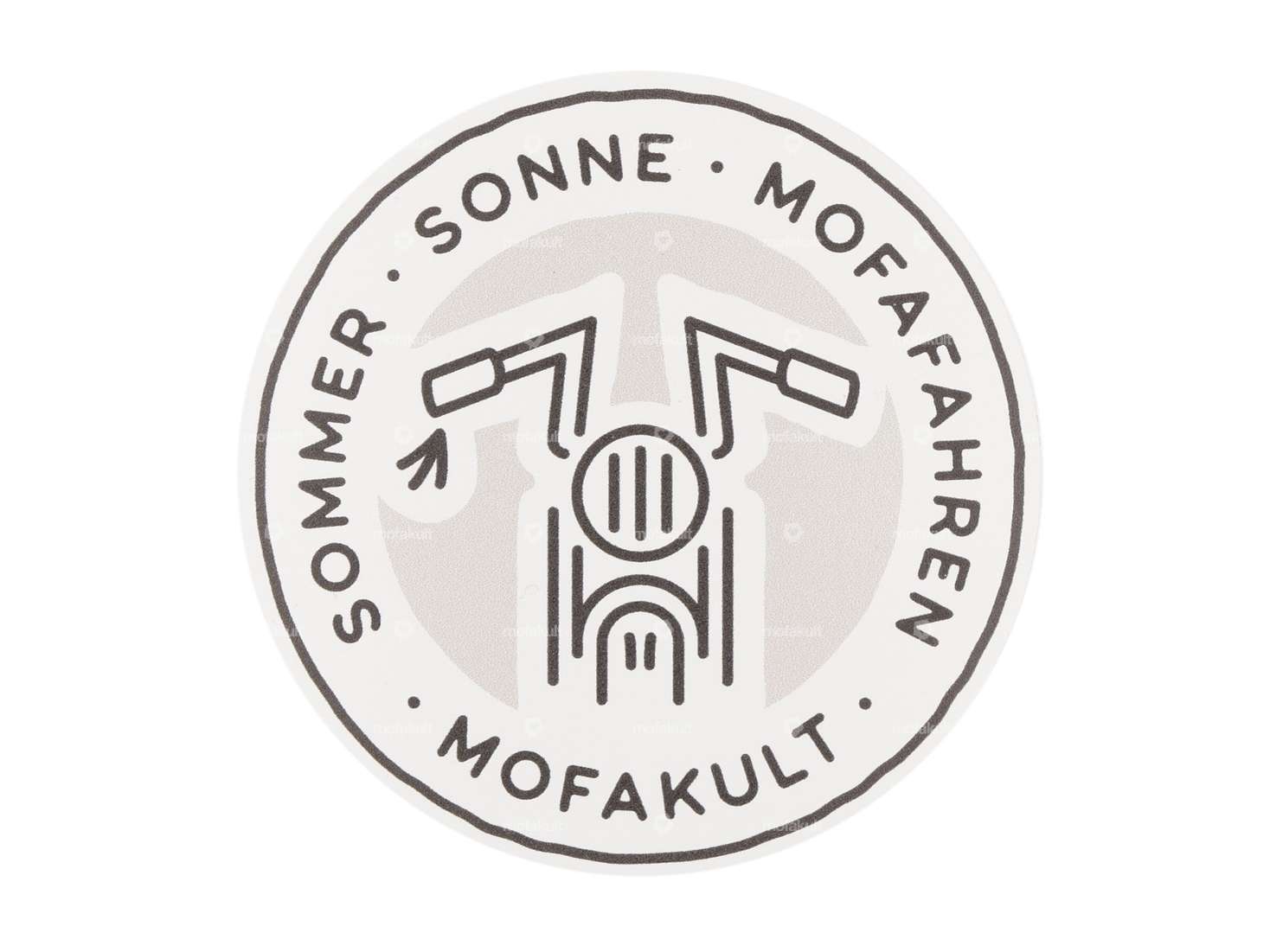 mk-Merch Aufkleber «Sommer·Sonne·Mofafahren» rund Carousel Image 1